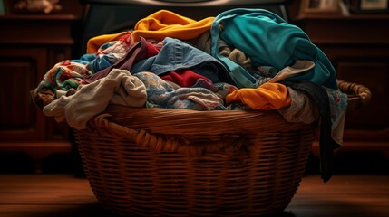 Image of basket full of dirty clothes.