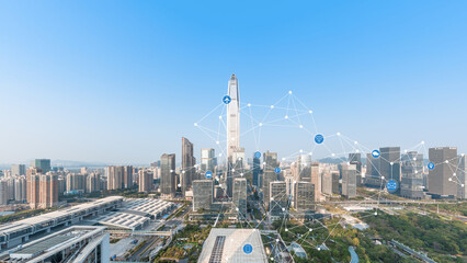 Shenzhen Urban Skyline and 6G Technology Concepts
