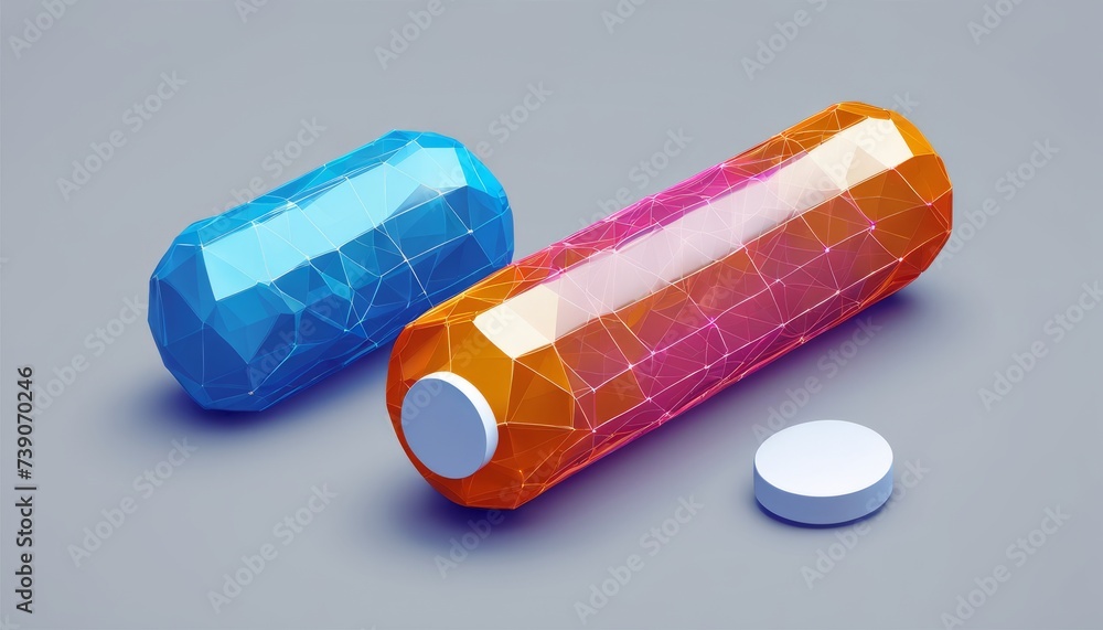 Canvas Prints  Stylish geometric pill capsules with a futuristic vibe