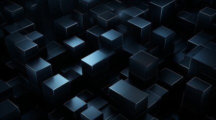 Image of cyber dark building blocks.