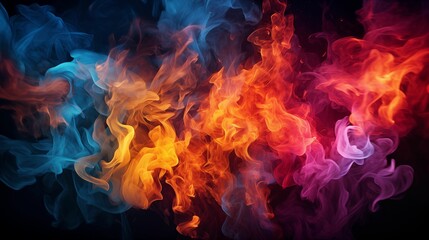 Image of different colored flames. - obrazy, fototapety, plakaty