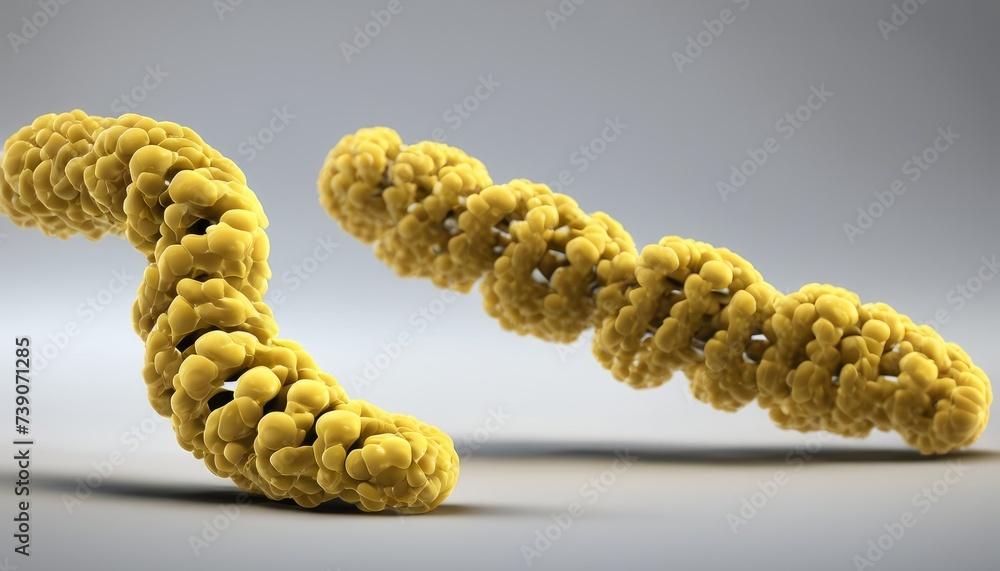Aufkleber 3d rendering of a yellow molecular structure
