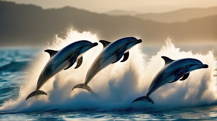 dolphins in the sea