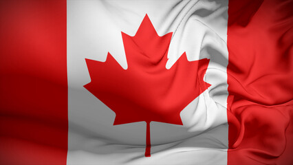 Close-up view of Canada National flag.