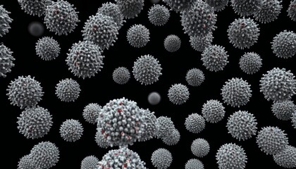  Viral particles in a microscopic view, a scientific representation of a virus