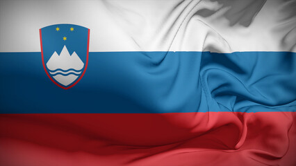 Naklejka premium Close-up view of Slovenia National flag.