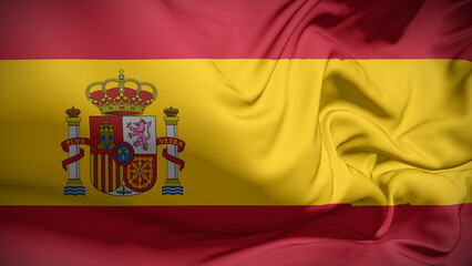Close-up view of Spain National flag.