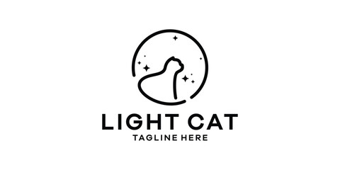 logo design combination of road with cat, logo design template symbol idea.