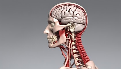  Anatomical 3D model of the human head and neck