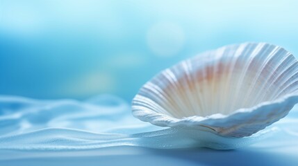 Image of sea shell on a blue background.