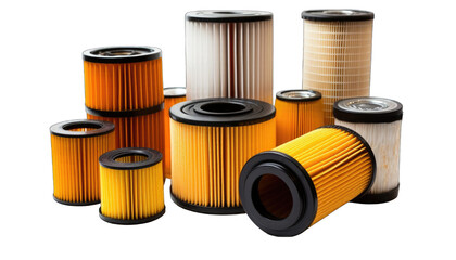 Filters for air fuel and oil shown png / transparent