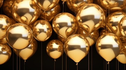 Image of shiny golden balloons.