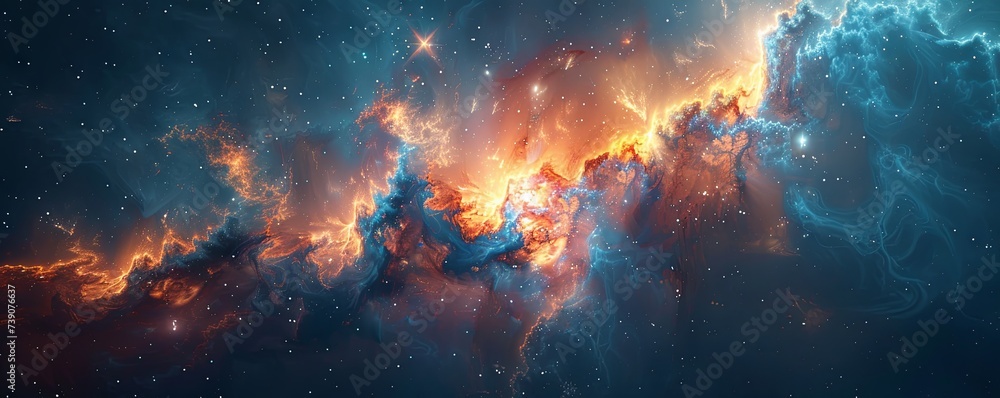 Poster an awe-inspiring modern abstract background that transports viewers to the captivating realms of sci