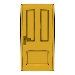 wooden door illustration hand drawn isolated vector