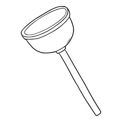 plunger illustration hand drawn outline isolated vecotr