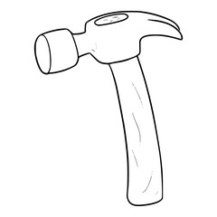 hammer illustration hand drawn outline isolated vector