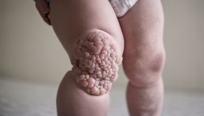  A close-up of a person's leg with a visible skin condition