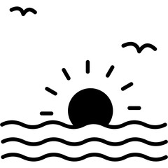 Sunset Icon Element For Design