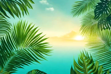 Fensteraufkleber palm tree on the beach © Muhammd