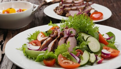  Fresh and vibrant salad, ready to be savored!