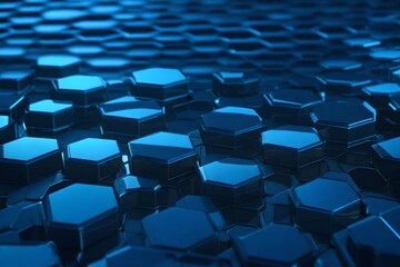 Obraz premium abstract background hexagon black and blue, wallpaper futuristic