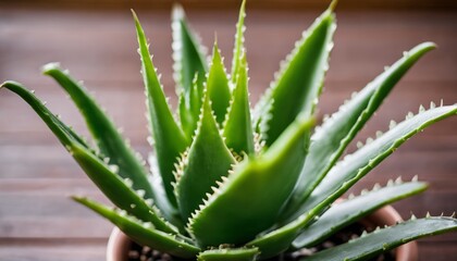 Fototapeta premium Vibrant green succulent in pot, perfect for home decor