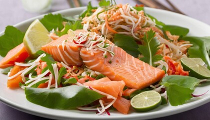  Fresh and vibrant seafood salad, ready to be savored!