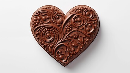Сhocolate heart on a white background.