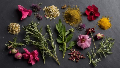  Earthy Delights - A Collection of Herbs and Flowers