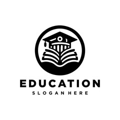 Student with book logo vector. Education logo template design concept.University and academy vector icons