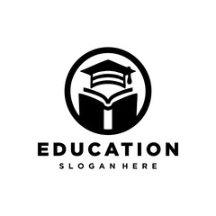 Student with book logo vector. Education logo template design concept.University and academy vector icons