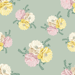 seamless vector flower design pattern on background