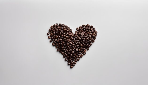  Coffee beans in heart shape, symbolizing love for coffee