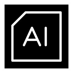 Circuit board of computer or Ai chip icon