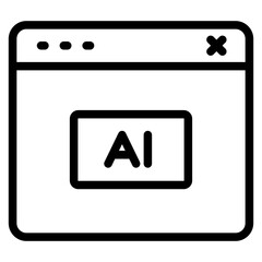 Artificial intelegent computer, laptop with ai icon