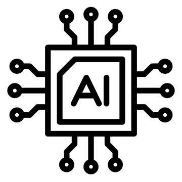recommend clip art: Circuit board of computer or Ai chip icon