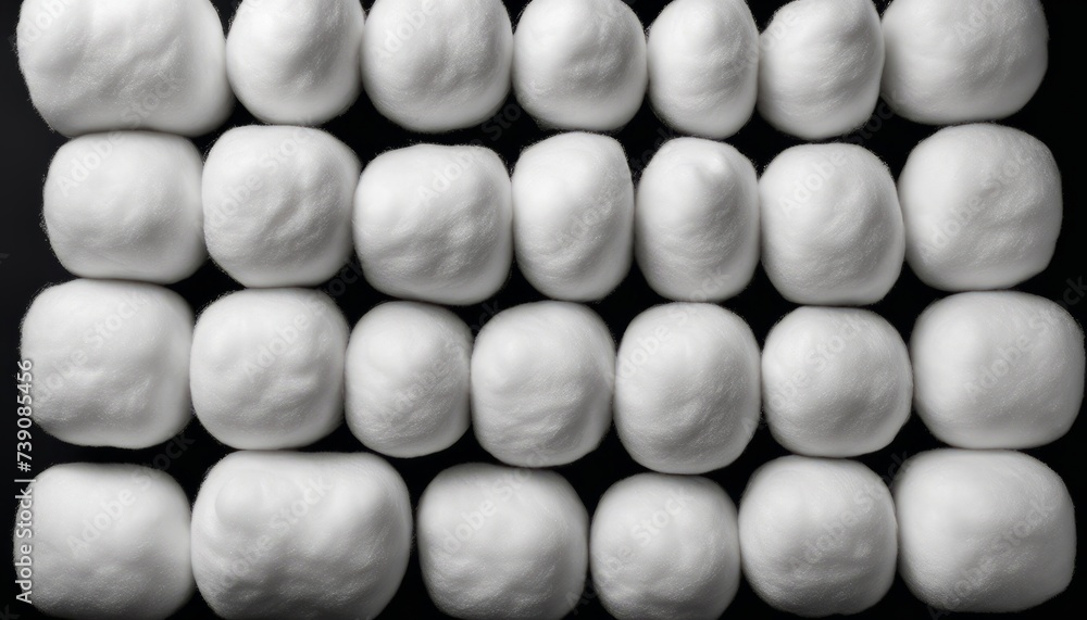 Poster  A collection of pristine, fluffy white cotton balls