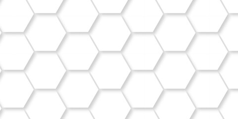 Abstract modern white 3d Hexagonal structure futuristic white background. Modern minimal Embossed Hexagon , honeycomb white Background ,light and shadow ,Vector.