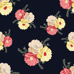 seamless vector flower design pattern on background