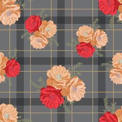 seamless vector flower design pattern on background