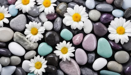 Selbstklebende Fototapeten  Nature's Artistry - A Rock Garden Blossoming with Wildflowers © vivekFx