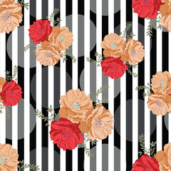 seamless vector flower design pattern on background
