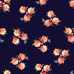 seamless vector flower design pattern on background