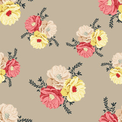 seamless vector flower design pattern on background