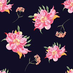 seamless vector flower design pattern on background