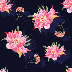 seamless vector flower design pattern on background