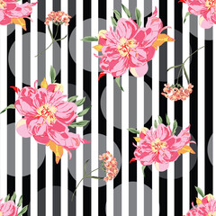 seamless vector flower design pattern on background