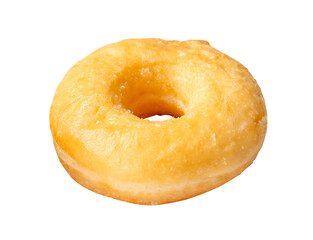 Top view of one delicious Cinnamon Sugar Mini Donut isolated with clipping path in png file format....