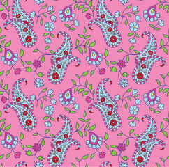 seamless vector paisley  design on background