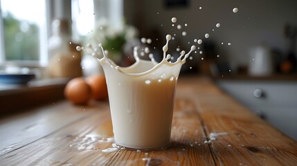Milky Elegance: High-Resolution Close-Up of a Milk Splash